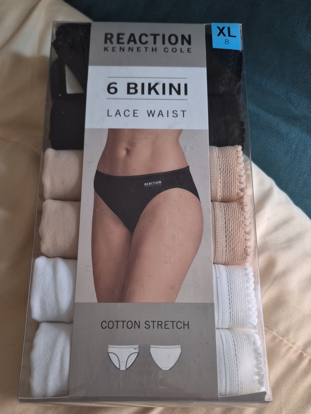 Reaction Kenneth Cole 6-Pack Bikini Underwear – Black, Nude, White Sz XL,  8 New